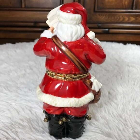 NWOT Vintage Coca-Cola Santa with His List Ceramic Keepsake Box - Picture 4 of 10